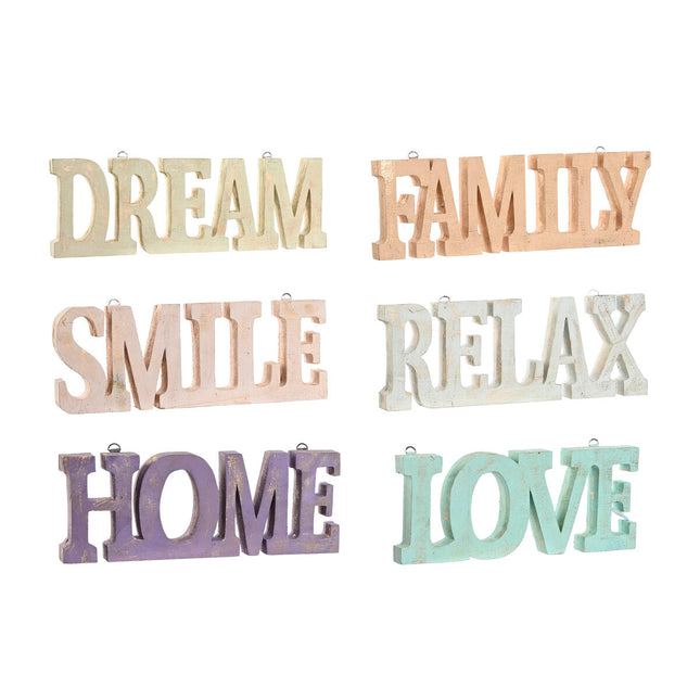 Wanddekoration DKD Home Decor Bunt Urban 40 x 1 x 15 cm (6 Stück)