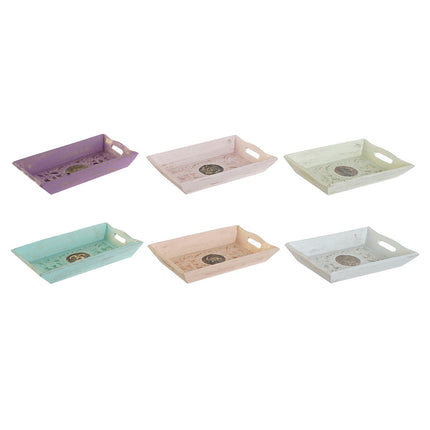 Ablageschale DKD Home Decor Metall Mango-Holz Indianer 24 x 15 x 4 cm (6 Stück)