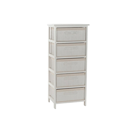 Schubladenschrank DKD Home Decor Weiß Bambus Paulonia-Holz 42 x 32 x 98 cm