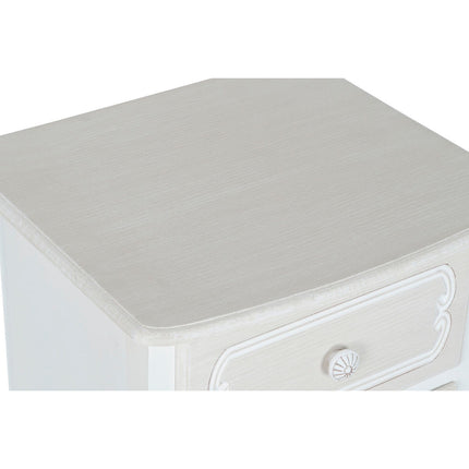 Nachttisch DKD Home Decor Weiß Hellbraun Holz MDF 40 x 34 x 66 cm