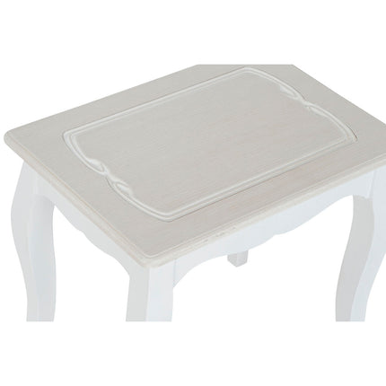 Set mit 3 Tischen DKD Home Decor Weiß Hellbraun Holz MDF 53 x 35 x 47 cm