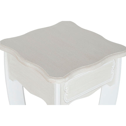 Satz mit 2 Tischen DKD Home Decor Weiß Hellbraun Holz MDF 30 x 30 x 76,5 cm
