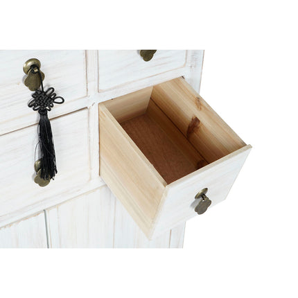 Schubladenschrank DKD Home Decor Weiß natürlich Tanne Holz MDF Orientalisch 63 x 27 x 101 cm