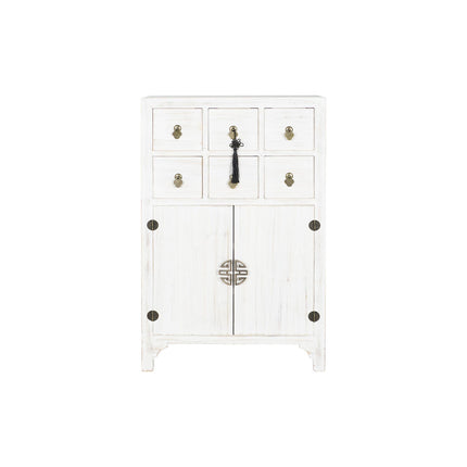 Schubladenschrank DKD Home Decor Weiß natürlich Tanne Holz MDF Orientalisch 63 x 27 x 101 cm