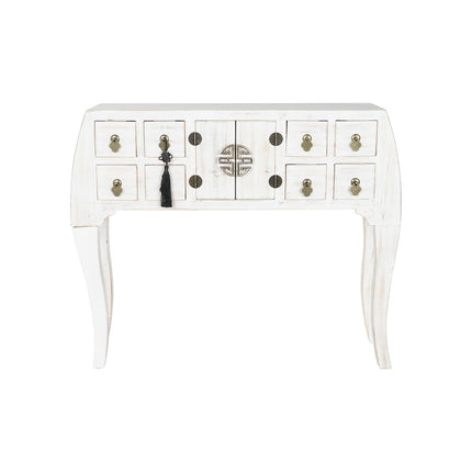 Konsole DKD Home Decor Weiß natürlich Tanne Holz MDF 98 x 26 x 80 cm