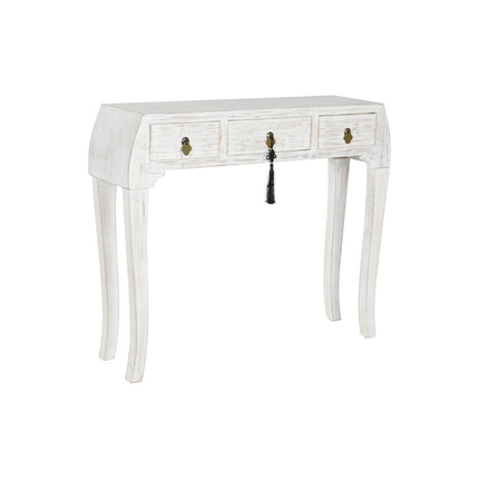 Konsole DKD Home Decor Weiß natürlich Tanne Holz MDF 96 x 26 x 80 cm