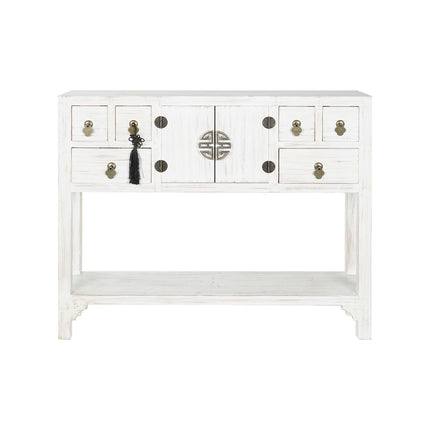 Konsole DKD Home Decor Weiß natürlich Tanne Holz MDF 95 x 24 x 79 cm