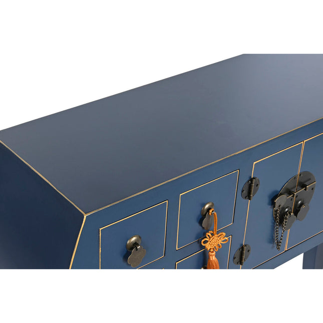 Beistellmöbel DKD Home Decor Blau Gold Tanne Holz MDF 98 x 26 x 80 cm