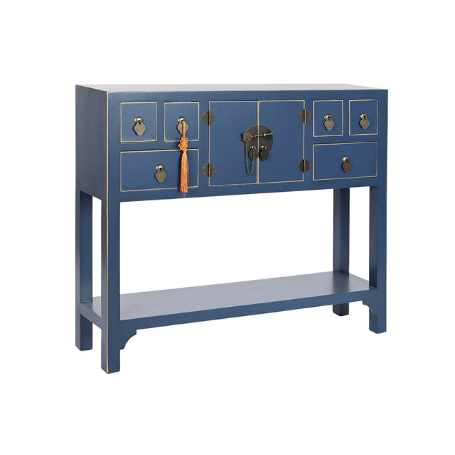 Beistellmöbel DKD Home Decor Blau Gold Tanne Holz MDF 95 x 24 x 79 cm