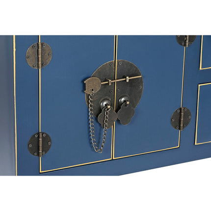 Beistellmöbel DKD Home Decor Blau Gold Tanne Holz MDF 63 x 26 x 83 cm