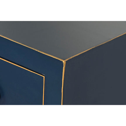Schreibtisch DKD Home Decor Blau Gold Metall Kiefer Holz MDF 110 x 35 x 78 cm