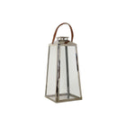 Laterne DKD Home Decor Braun Silberfarben Leder Kristall Stahl Verchromt 30 x 30 x 66 cm