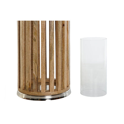 Kerzenschale DKD Home Decor Braun Silberfarben natürlich Kristall Mango-Holz 20 x 20 x 74 cm