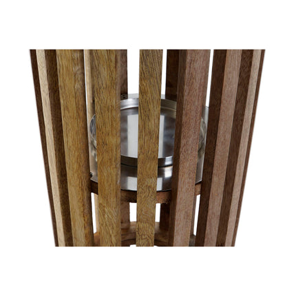 Kerzenschale DKD Home Decor Braun Silberfarben natürlich Kristall Mango-Holz 20 x 20 x 50 cm