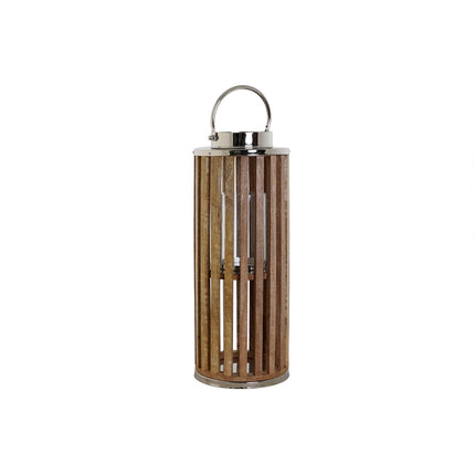 Kerzenschale DKD Home Decor Braun Silberfarben natürlich Kristall Mango-Holz 20 x 20 x 50 cm
