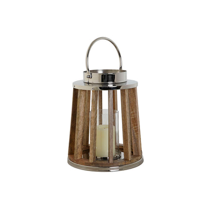 Kerzenschale DKD Home Decor Braun Silberfarben natürlich Kristall Mango-Holz 26 x 26 x 31 cm