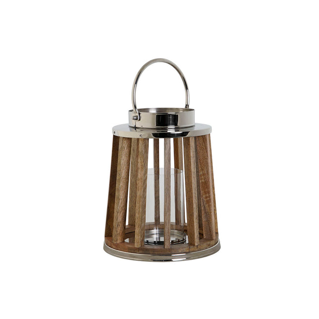 Kerzenschale DKD Home Decor Braun Silberfarben natürlich Kristall Mango-Holz 26 x 26 x 31 cm