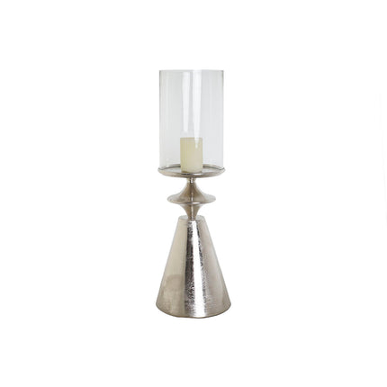 Kerzenschale DKD Home Decor Silberfarben Aluminium Kristall 24 x 24 x 73 cm