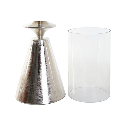Kerzenschale DKD Home Decor Silberfarben Aluminium Kristall 24 x 24 x 73 cm