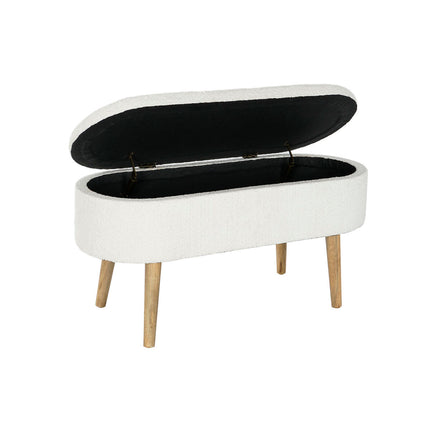 Hocker DKD Home Decor Weiß natürlich Holz MDF 100 x 40 x 50 cm
