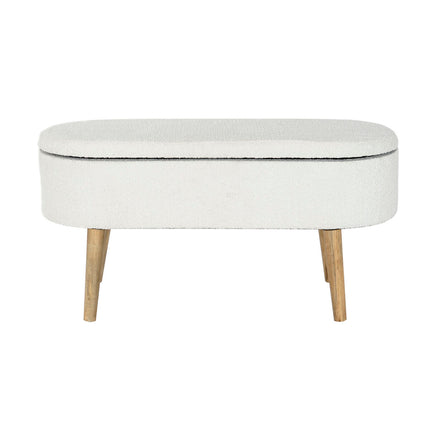 Hocker DKD Home Decor Weiß natürlich Holz MDF 100 x 40 x 50 cm