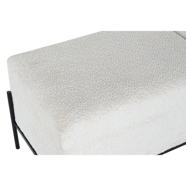 Hocker DKD Home Decor Weiß Schwarz Metall 123 x 40 x 44 cm