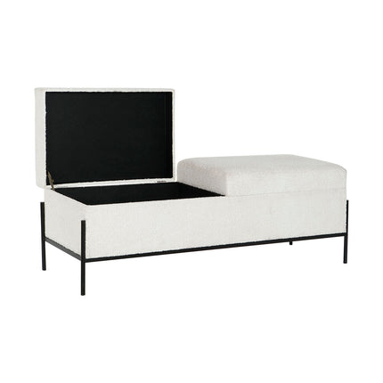 Hocker DKD Home Decor Weiß Schwarz Metall 123 x 40 x 44 cm