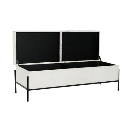 Hocker DKD Home Decor Weiß Schwarz Metall 123 x 40 x 44 cm