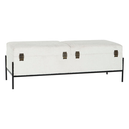 Hocker DKD Home Decor Weiß Schwarz Metall 123 x 40 x 44 cm