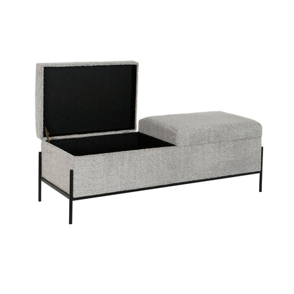 Hocker DKD Home Decor Schwarz Grau Metall 123 x 40 x 43 cm