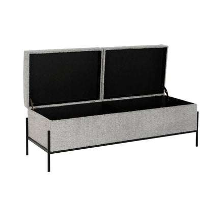 Hocker DKD Home Decor Schwarz Grau Metall 123 x 40 x 43 cm