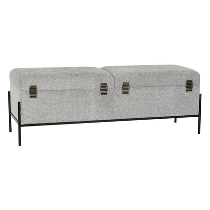 Hocker DKD Home Decor Schwarz Grau Metall 123 x 40 x 43 cm