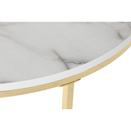 Beistelltisch DKD Home Decor Weiß Gold Metall Holz MDF 80 x 80 x 35 cm