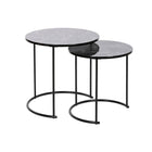 Satz mit 2 Tischen DKD Home Decor Schwarz Metall Holz MDF 50 x 50 x 49 cm