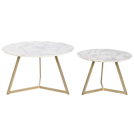 Satz mit 2 Tischen DKD Home Decor Metall Holz MDF 80 x 80 x 47,5 cm