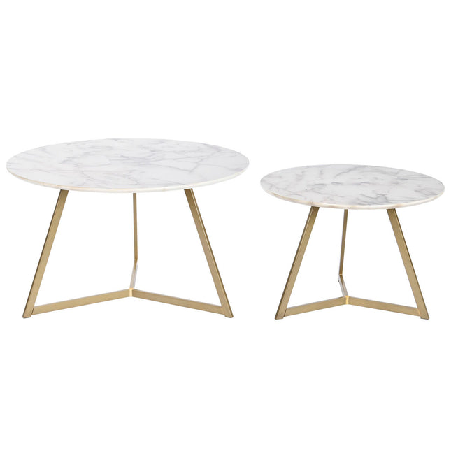 Satz mit 2 Tischen DKD Home Decor Metall Holz MDF 80 x 80 x 47,5 cm