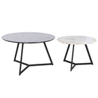 Satz mit 2 Tischen DKD Home Decor Schwarz Metall Holz MDF 80 x 80 x 47,5 cm