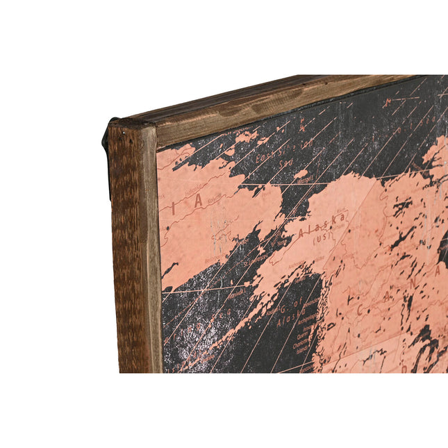 Satz mit 4 Bildern DKD Home Decor Weltkarte Vintage 200 x 3,5 x 120 cm