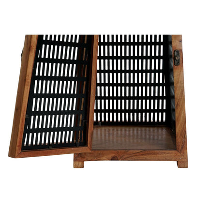 Kerzenschale DKD Home Decor Schwarz natürlich Metall Mango-Holz 20 x 20 x 38 cm