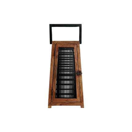 Kerzenschale DKD Home Decor Schwarz natürlich Metall Mango-Holz 20 x 20 x 38 cm
