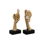 Deko-Figur Home ESPRIT Gold Gesicht 20,5 x 14,5 x 42,5 cm (2 Stück)