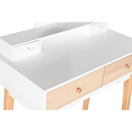 Schminktisch Home ESPRIT Weiß natürlich Holz MDF 80 x 40 x 127 cm
