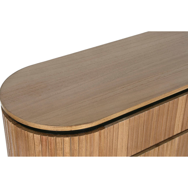 Kommode Home ESPRIT Schwarz natürlich Metall Paulonia-Holz 110 x 39 x 72 cm