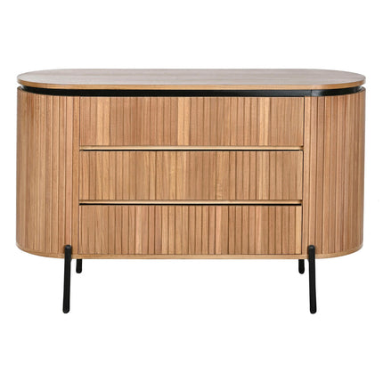 Kommode Home ESPRIT Schwarz natürlich Metall Paulonia-Holz 110 x 39 x 72 cm