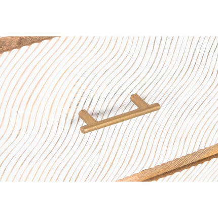 Schubladenschrank Home ESPRIT Weiß Braun Gold Eisen Mango-Holz Wellen Moderne 80 x 45 x 85 cm