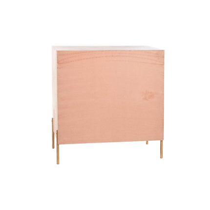 Schubladenschrank Home ESPRIT Weiß Braun Gold Eisen Mango-Holz Wellen Moderne 80 x 45 x 85 cm