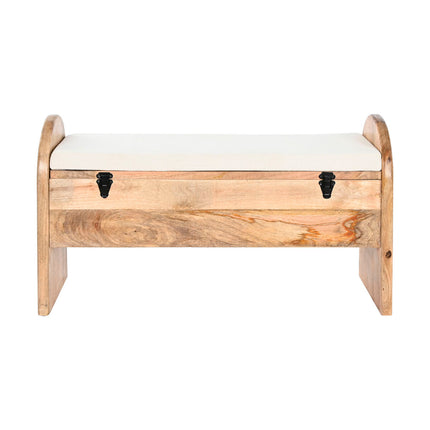 Hocker Home ESPRIT Weiß natürlich Hellbraun Mango-Holz 100 x 36 x 57 cm