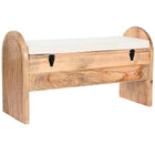 Hocker Home ESPRIT Weiß natürlich Hellbraun Mango-Holz 100 x 36 x 57 cm