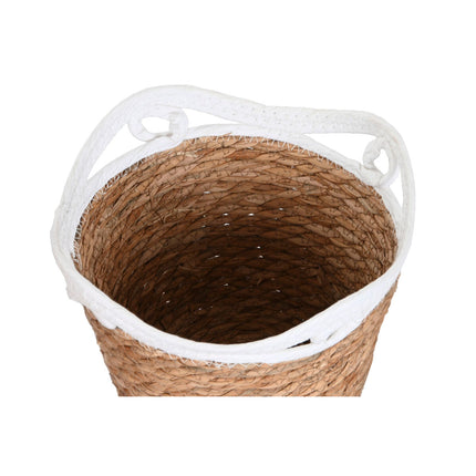 Korbsatz Home ESPRIT Weiß Grau natürlich Seegras Boho 29 x 29 x 32 cm (2 Stück)
