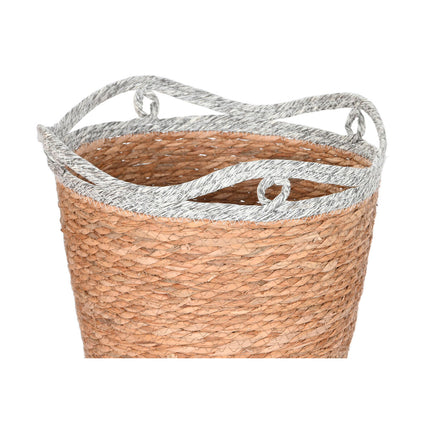 Korbsatz Home ESPRIT Weiß Grau natürlich Seegras Boho 38 x 38 x 34 cm (2 Stück)